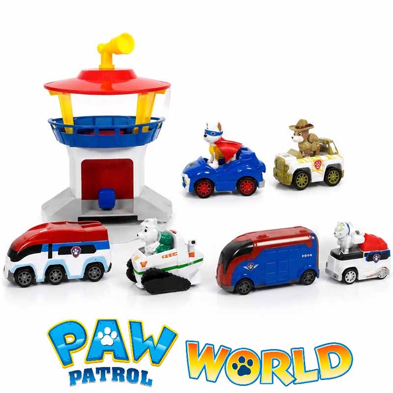 ماشین بازی سگ‌های نگهبان با برج مراقبت مدل Paw Patrol PT 9522 | مجموعه 7 عددی
